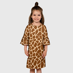 Платье клеш для девочки Кожа жирафа - giraffe, цвет: 3D-принт — фото 2