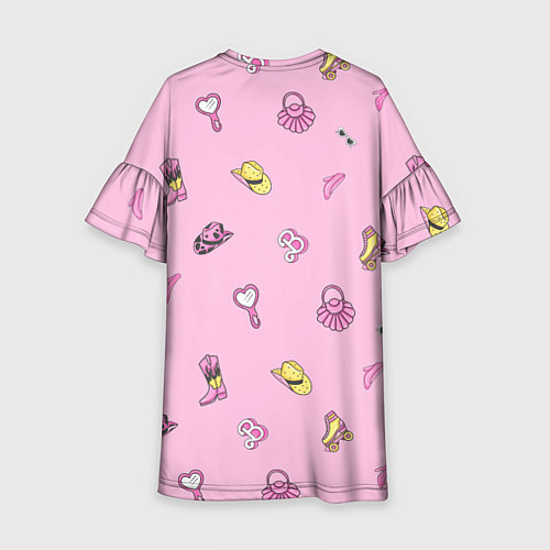 Детское платье Имя Мария в стиле барби - розовый паттерн аксессуа / 3D-принт – фото 2