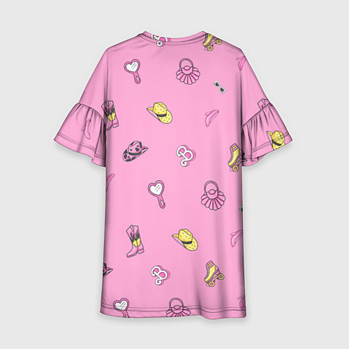 Детское платье Алла - в стиле ретро барби: аксессуары на розовом / 3D-принт – фото 2