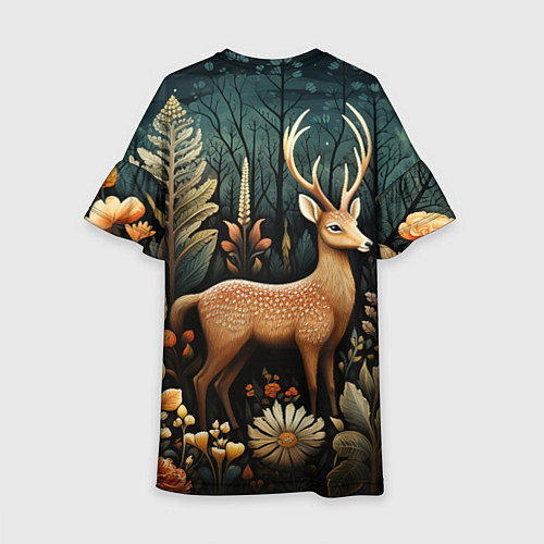 Детское платье Лесной олень в стиле фолк-арт / 3D-принт – фото 2