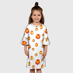 Платье клеш для девочки Оранжевые тыквы - паттерн, цвет: 3D-принт — фото 2