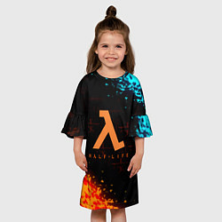 Платье клеш для девочки Gordon freeman x Portal 2, цвет: 3D-принт — фото 2