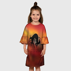 Платье клеш для девочки Death Stranding Kojima corp, цвет: 3D-принт — фото 2