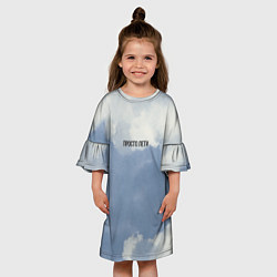 Платье клеш для девочки Просто лети облака, цвет: 3D-принт — фото 2