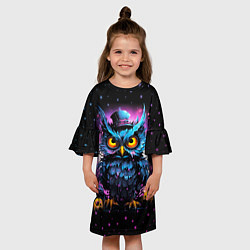 Платье клеш для девочки Magic owl, цвет: 3D-принт — фото 2