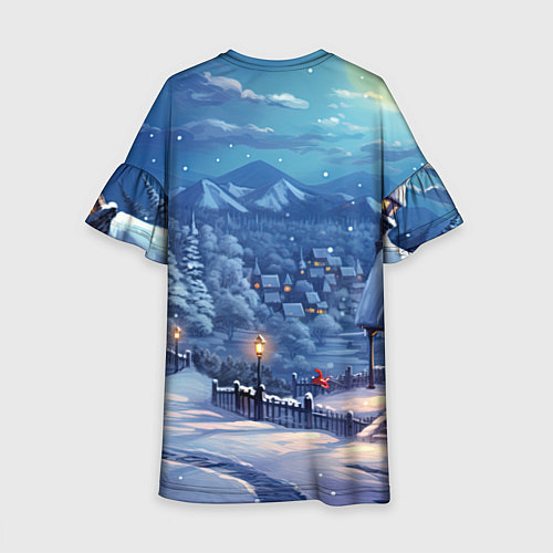 Детское платье Предновогоняя ночь / 3D-принт – фото 2