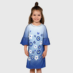Платье клеш для девочки Незабудка, цвет: 3D-принт — фото 2