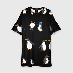 Детское платье Веселая семья пингвинов