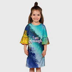 Платье клеш для девочки Мем из фильма Барби - тай-дай, цвет: 3D-принт — фото 2