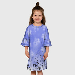 Платье клеш для девочки Небо с пегасами в облаках, цвет: 3D-принт — фото 2