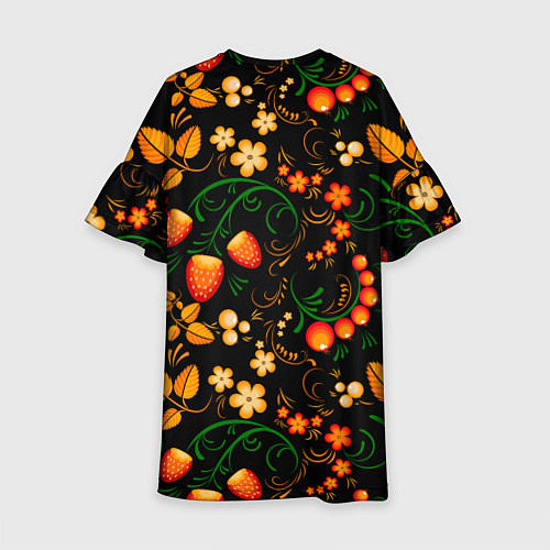 Детское платье Хохлома - цветы и ягоды / 3D-принт – фото 2