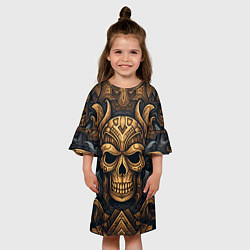 Платье клеш для девочки Арт павшие викинги, цвет: 3D-принт — фото 2