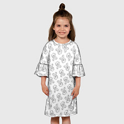 Платье клеш для девочки Сончас у мишек - принт раскраска, цвет: 3D-принт — фото 2