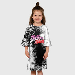 Платье клеш для девочки JoJos Bizarre лого с красками, цвет: 3D-принт — фото 2