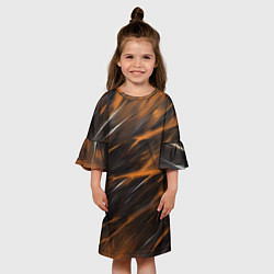 Платье клеш для девочки Жёлтый шторм, цвет: 3D-принт — фото 2