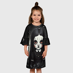 Платье клеш для девочки Милашка Уэнсдэй, цвет: 3D-принт — фото 2