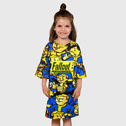 Платье клеш для девочки Fallout logo game, цвет: 3D-принт — фото 2