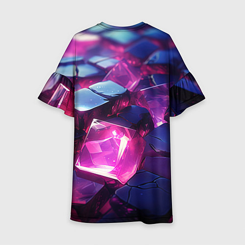 Детское платье Фиолетовые прозрачные кубики / 3D-принт – фото 2
