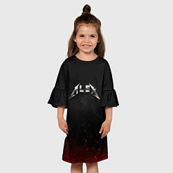Платье клеш для девочки Алекс в стиле Металлика, цвет: 3D-принт — фото 2