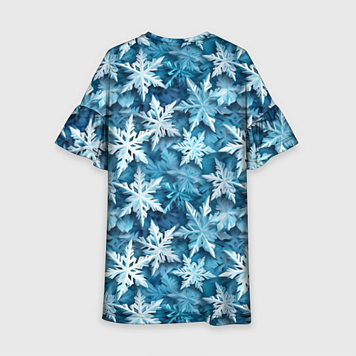 Детское платье New Years pattern with snowflakes / 3D-принт – фото 2