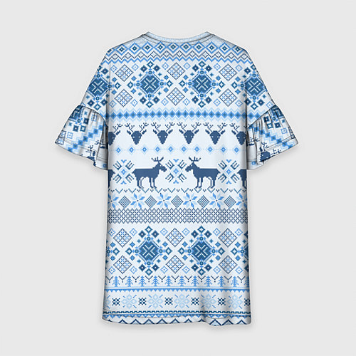 Детское платье Blue sweater with reindeer / 3D-принт – фото 2