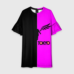 Детское платье Токийские мстители черно-розовый