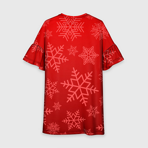 Детское платье Красные снежинки / 3D-принт – фото 2