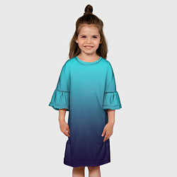 Платье клеш для девочки Подводный градиент, цвет: 3D-принт — фото 2