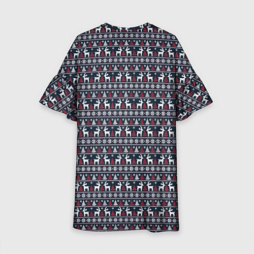 Детское платье Новогодние олени с елочками / 3D-принт – фото 2