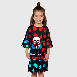 Платье клеш для девочки Undertale роглайк, цвет: 3D-принт — фото 2