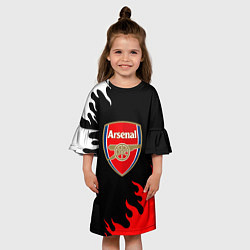 Платье клеш для девочки Arsenal fc flame, цвет: 3D-принт — фото 2