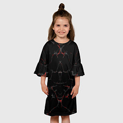 Платье клеш для девочки Черные текстуры и трещины, цвет: 3D-принт — фото 2