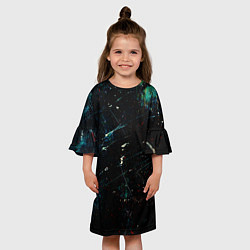 Платье клеш для девочки Царапины и краска, цвет: 3D-принт — фото 2