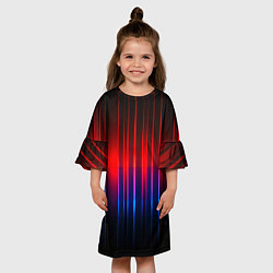Платье клеш для девочки Неоновый узор неоновая шкала, цвет: 3D-принт — фото 2