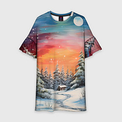 Детское платье Заснеженная радость нового года