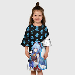 Платье клеш для девочки Гань Юй иероглифы - Геншин Импакт, цвет: 3D-принт — фото 2