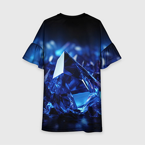 Детское платье Синие прозрачные алмазы / 3D-принт – фото 2