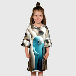 Платье клеш для девочки Among us - ai art - video game, цвет: 3D-принт — фото 2