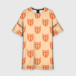Платье клеш для девочки Drawn Tiger, цвет: 3D-принт