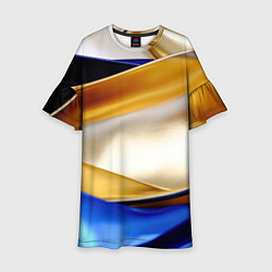 Детское платье Белая желтая синяя абстракция