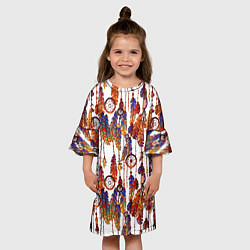 Платье клеш для девочки Ловцы снов этническое искусство, цвет: 3D-принт — фото 2