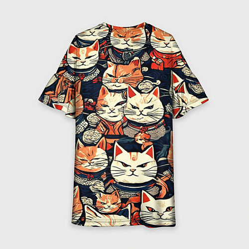 Детское платье Сердитые котики самураи / 3D-принт – фото 2