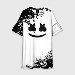 Платье клеш для девочки Marshmello dj краски, цвет: 3D-принт