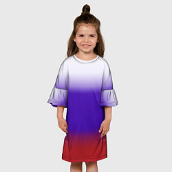 Платье клеш для девочки Градиент российского флаг, цвет: 3D-принт — фото 2