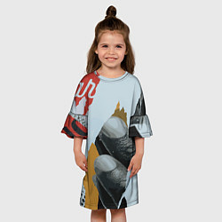 Платье клеш для девочки Бунтарский хаос, цвет: 3D-принт — фото 2