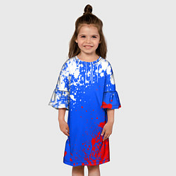 Платье клеш для девочки Флаг России - брызги, цвет: 3D-принт — фото 2