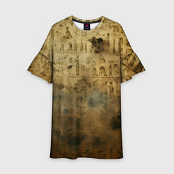 Платье клеш для девочки Древний папирус, цвет: 3D-принт