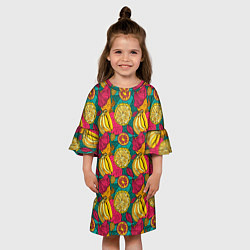 Платье клеш для девочки Банановые грозди, цвет: 3D-принт — фото 2