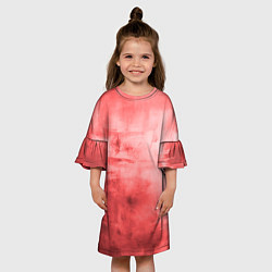 Платье клеш для девочки Красный гранж, цвет: 3D-принт — фото 2