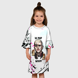 Платье клеш для девочки Lil peep rap band, цвет: 3D-принт — фото 2